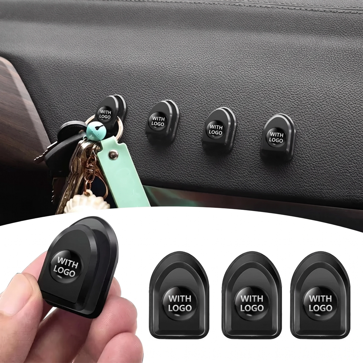 Set di 4 mini ganci autoadesivi