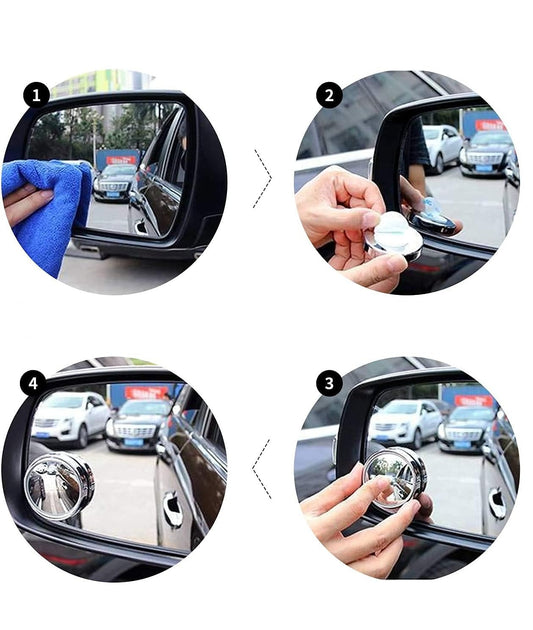Specchi per Angoli Ciechi Rotabili a 360° con Grandangolo (2 pezzi)