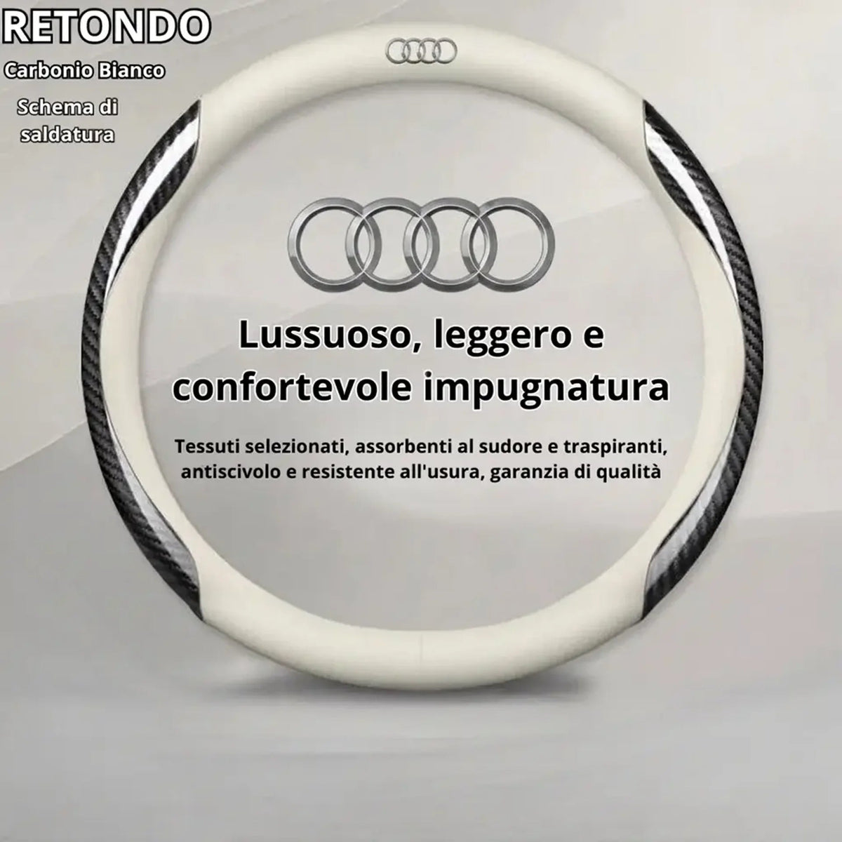 Copertura in Cuoio Personalizzata per Volante Auto