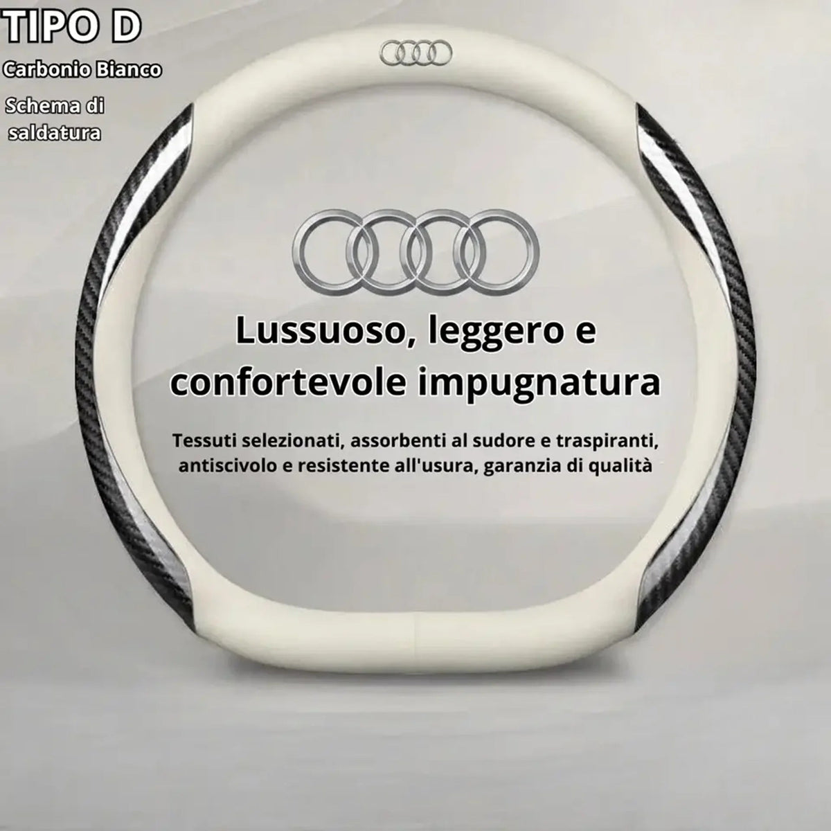 Copertura in Cuoio Personalizzata per Volante Auto