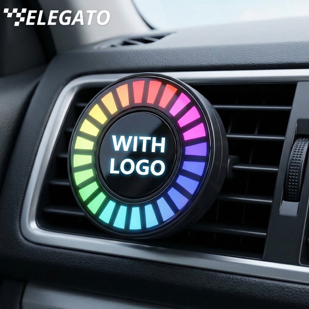 Luce LED per auto con ritmo musicale e logo (con diffusore di aromi)